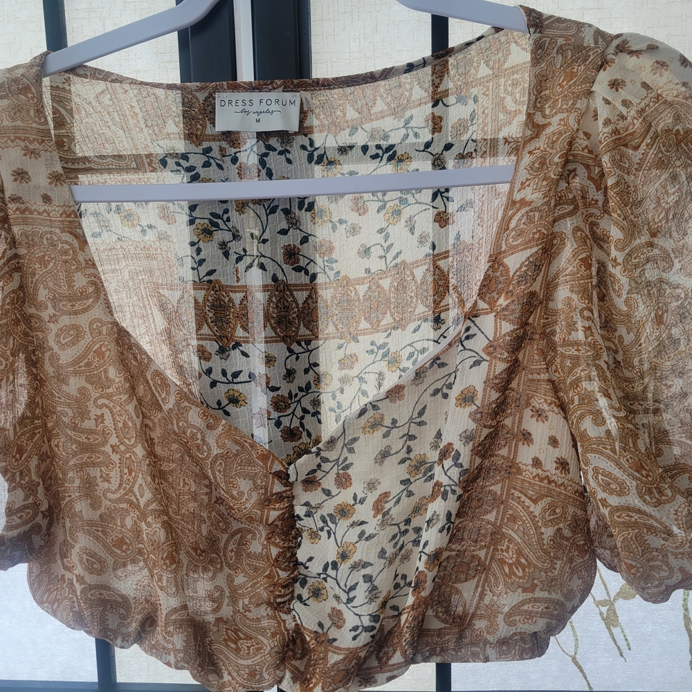 Dress Forum Brown Paisley Blouse